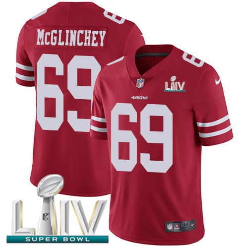 San Francisco 49ers Nike #69 Mike McGlinchey Red Super Bowl LIV 2020 Team Color Youth Stitched NFL Vapor Untouchable Limited Jersey->youth nfl jersey->Youth Jersey